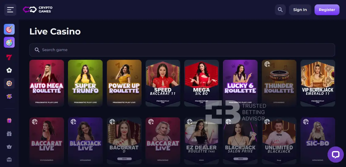 Crypto Games Live Casino