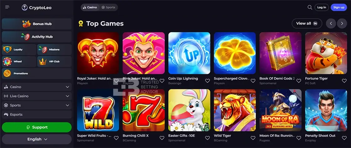 CryptoLeo Casino Games
