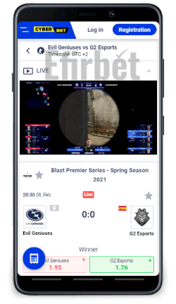 Cyber bet esports on mobile