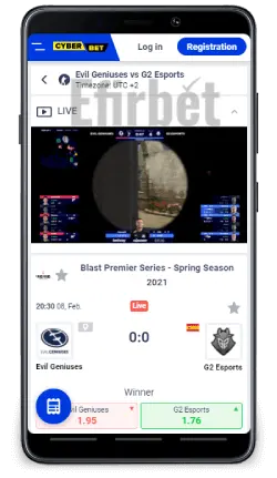 Cyber bet esports on mobile