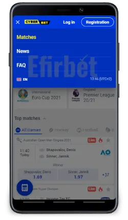 Cyber mobile menu on Android