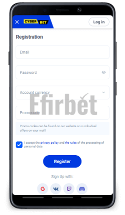 Cyber mobile signup
