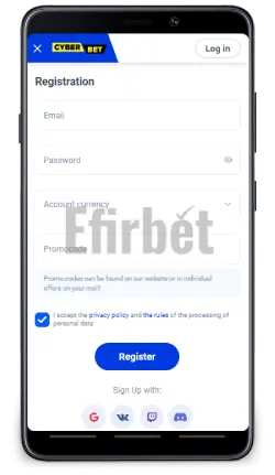 Cyber mobile signup