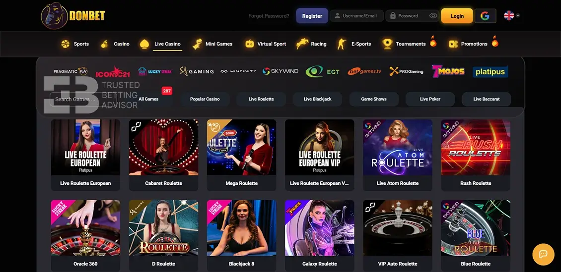 Donbet Live Casino
