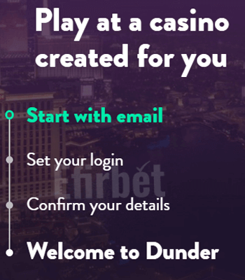 dunder casino bonus code enter