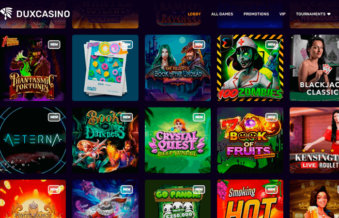 Dux casino desktop screenshot
