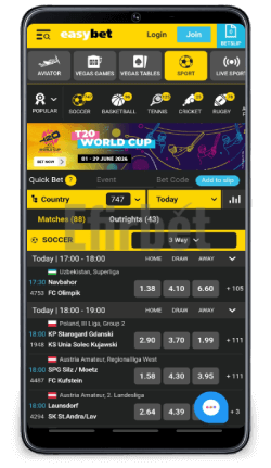 Easybet Mobile App Sports betting