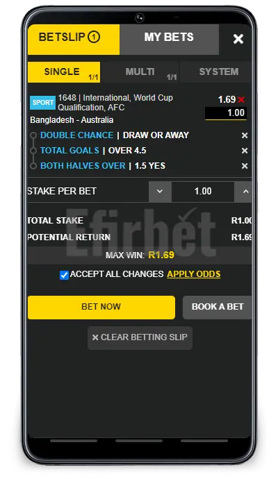 Easybet bet builder app
