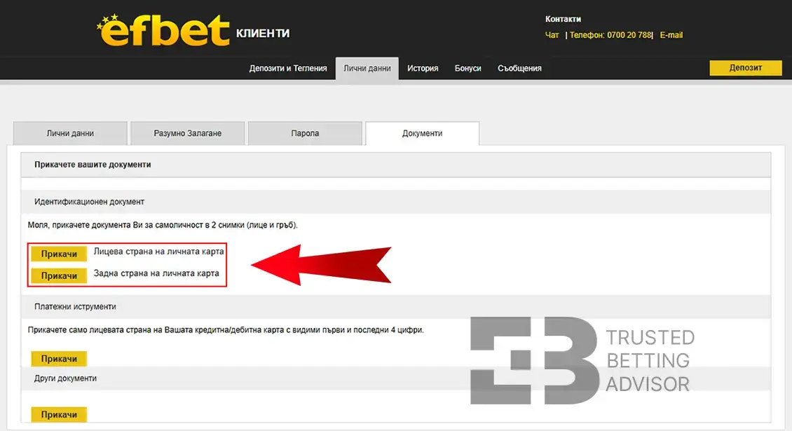 Efbet Верификация