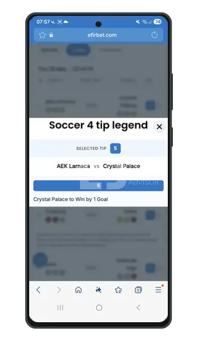 Efirbet Soccer 4 Tips