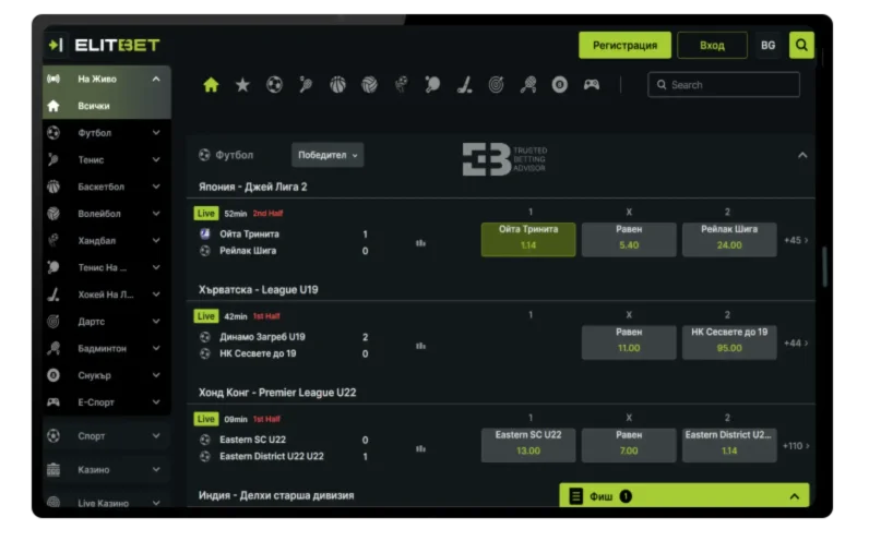 Елитбет мобилна версия