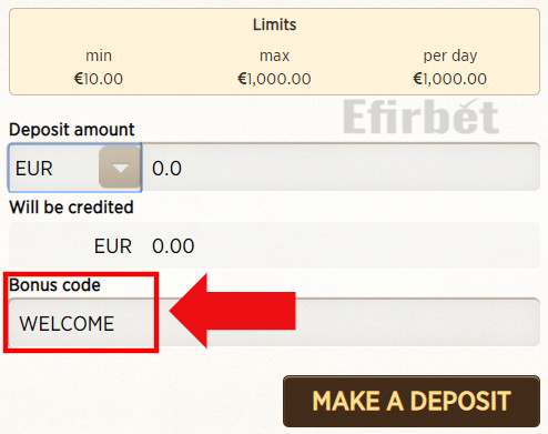 everum casino bonus code registration page
