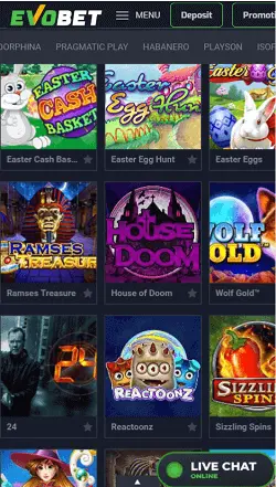 Evobet Mobile Screenshot