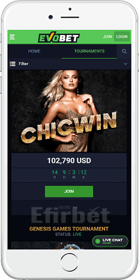 Casino torunaments in Evobet's app for iOS