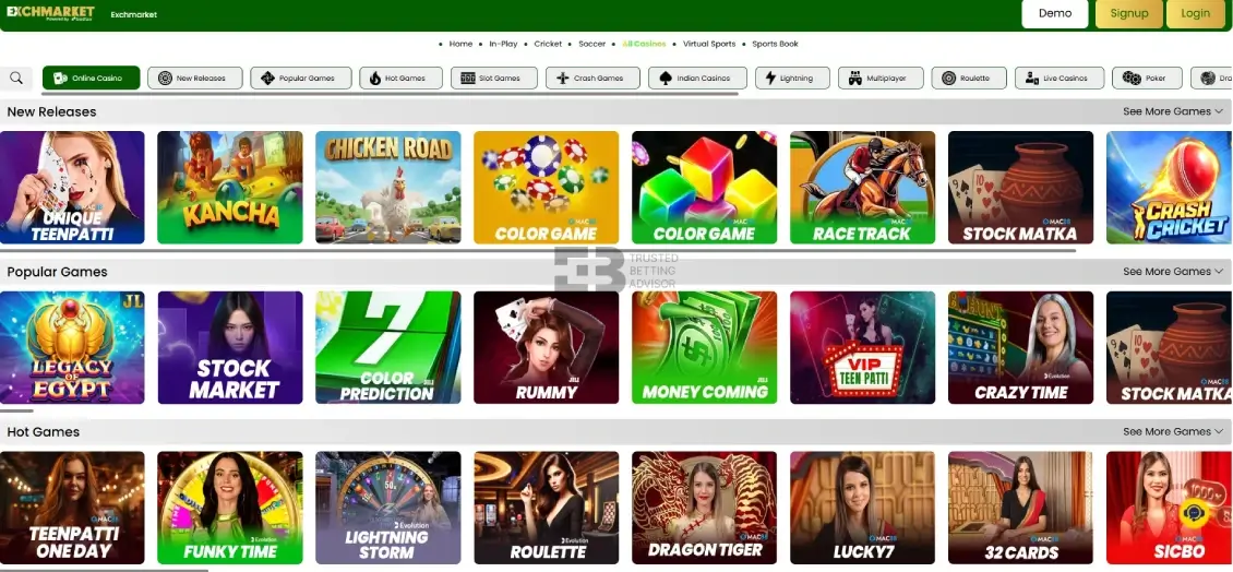 Exchmarket casino games