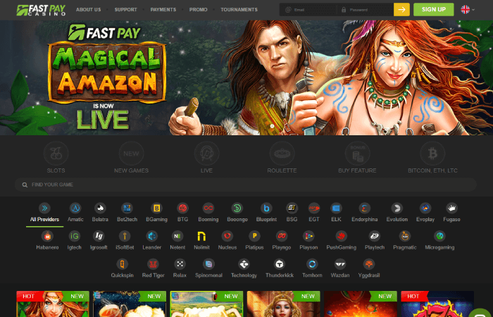 fastpay casino desktop screenshot