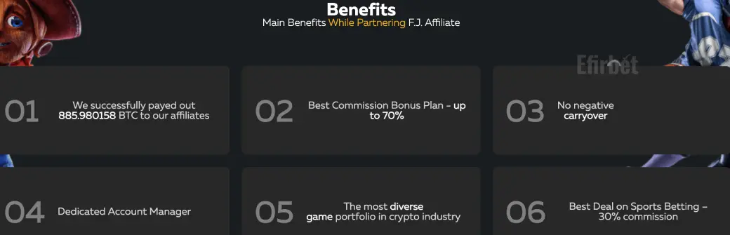 FortuneJack Affiliate Commission