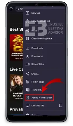 FortuneJack Android Shortcut