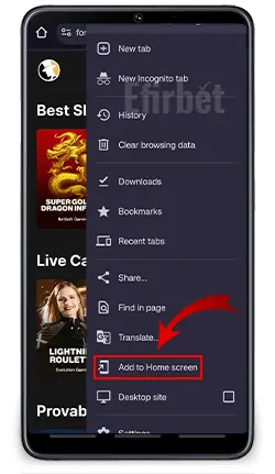 FortuneJack Android App Shortcut