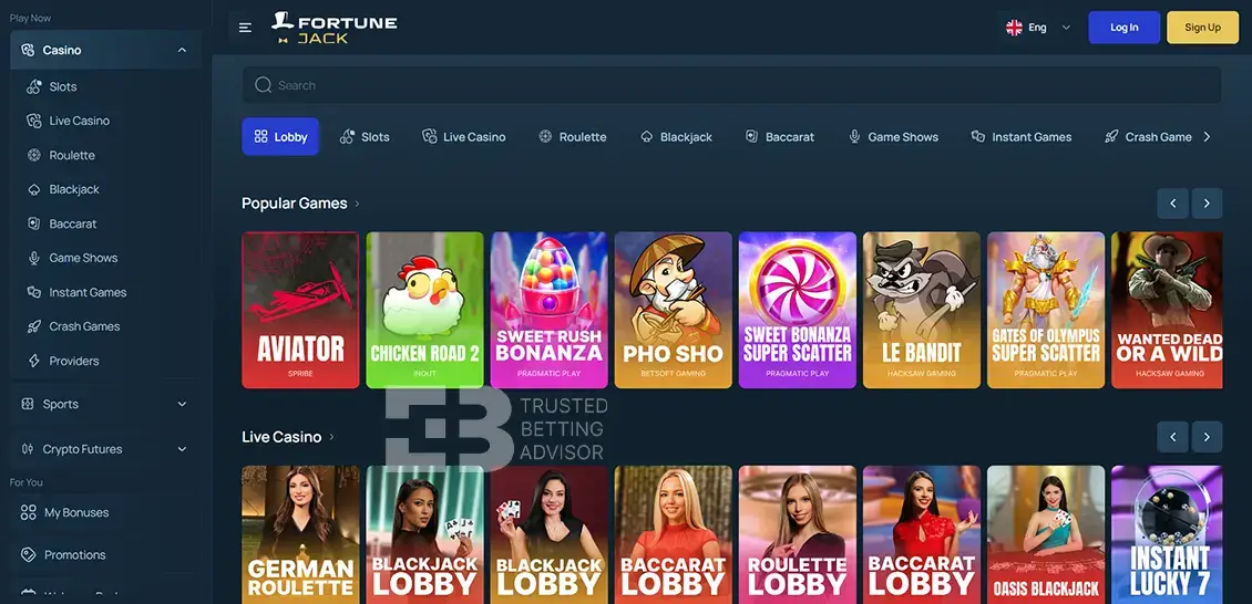 FortuneJack Casino Games