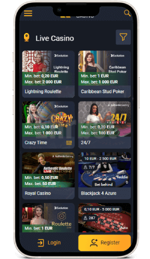 Мобилни игри на живо във Франк казино