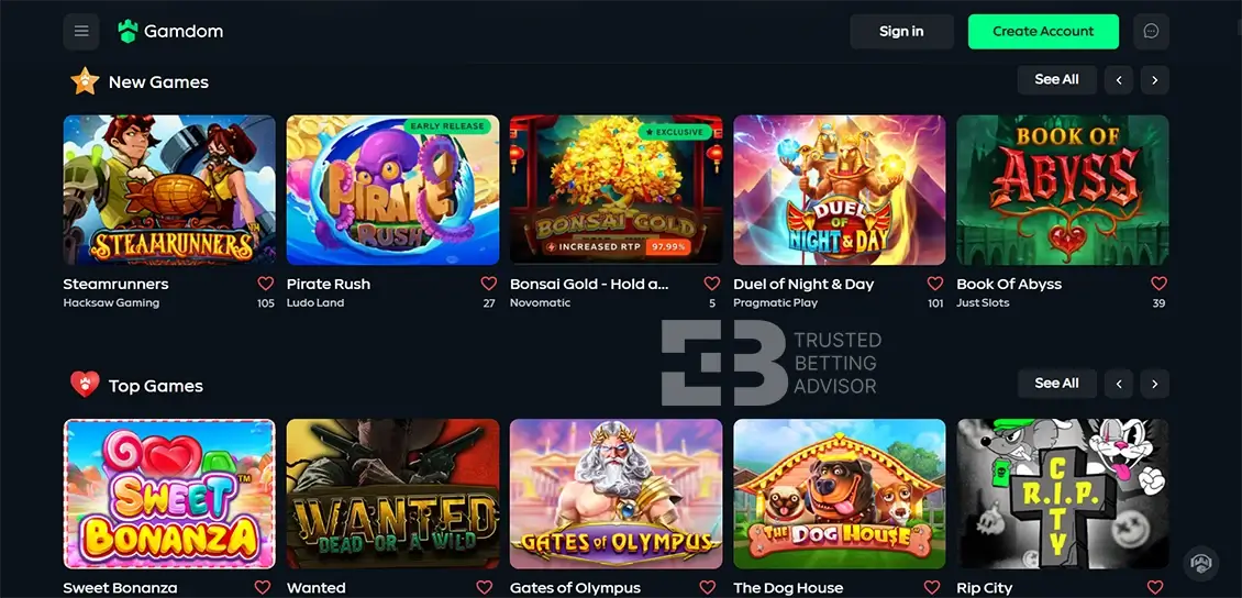 Gamdom Casino Games
