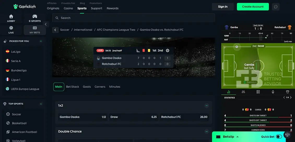 Gamdom Live Betting