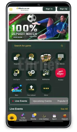 Gbets App Homepage