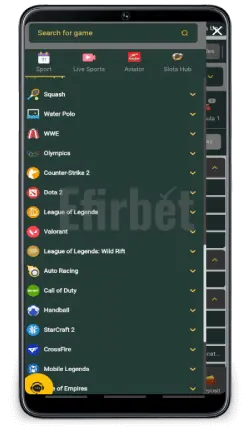 Gbets Huawei App Menu