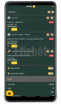 Gbets Mobile App Betslip