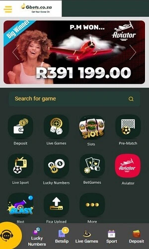 Gbet Mobile Screenshot
