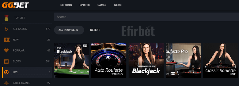 GGbet Live Casino