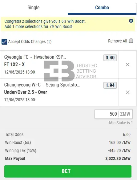 Gal Sport Betting Betslip