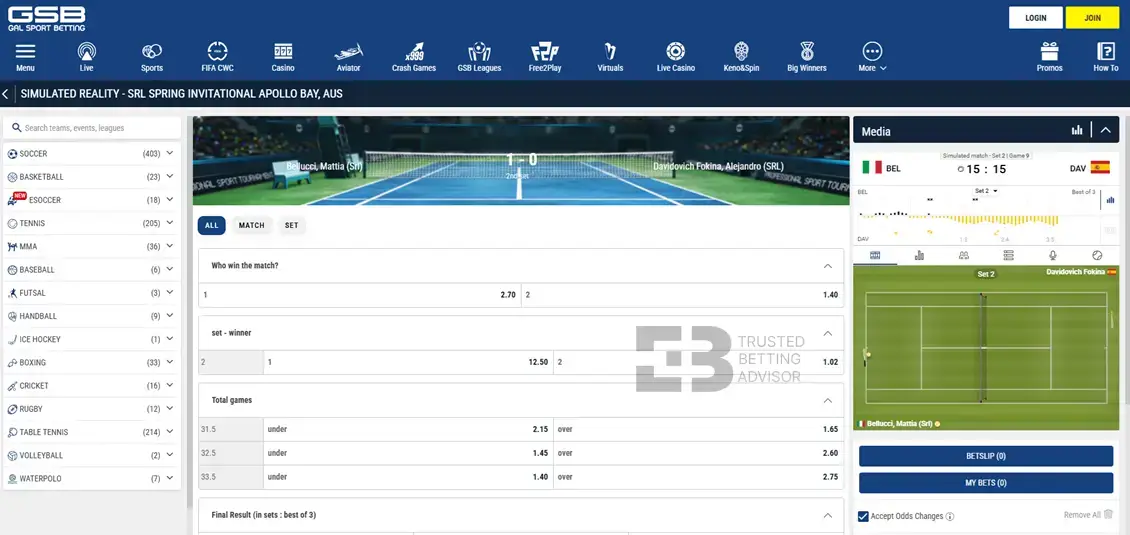 GSB live betting