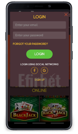GunsBet Casino Login on Android