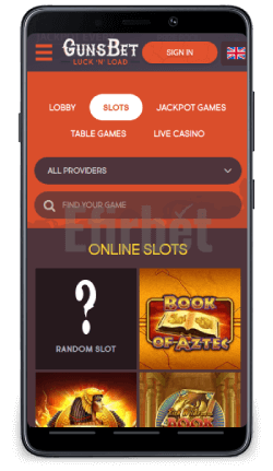 GunsBet Casino Games Mobile Version