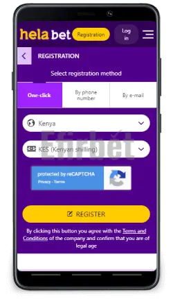 Helabet mobile registration