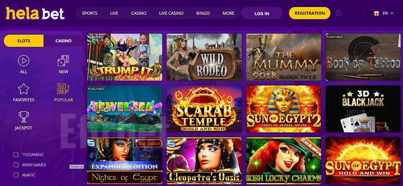 Helabet casino games