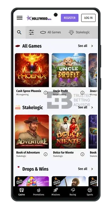 Hollywoodbets App Casino Android