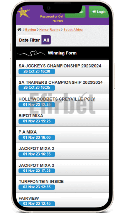 Hollywoodbets horse racing app