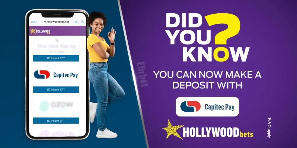 Hollywoodbet Capitec voucher