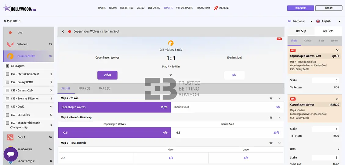 Hollywoodbets Esports Betting
