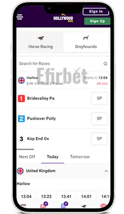 Hollywoodbets iOS App Racing