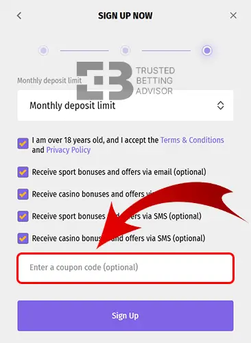 Hollywoodbets Promo Code Field