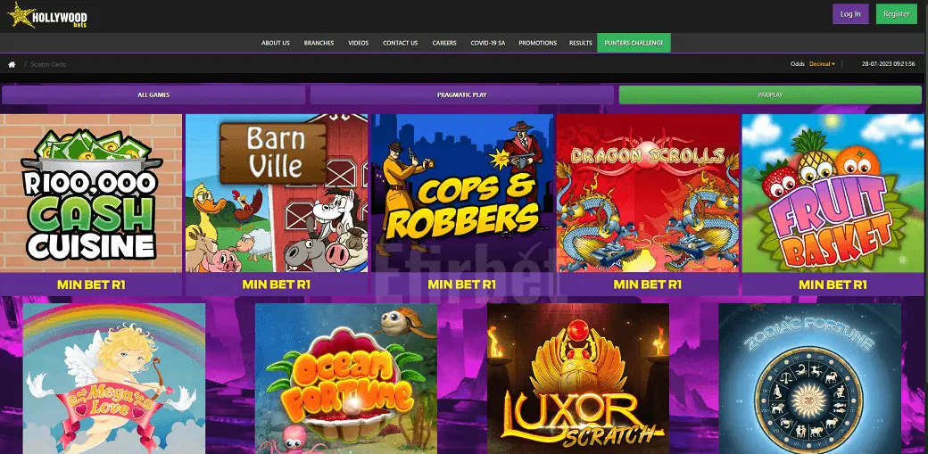 Hollywoodbets scratch cards rules