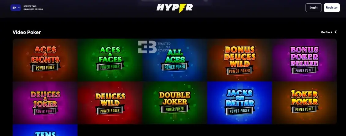 Hyper Casino Video Poker
