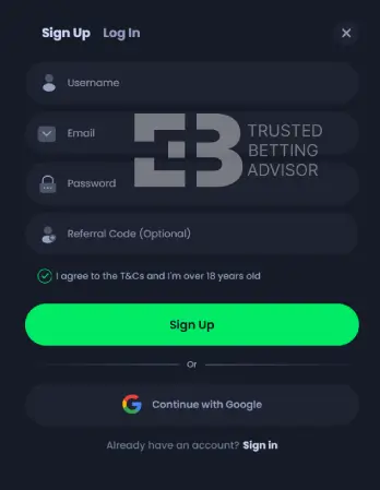 Jack Casino Registration Form
