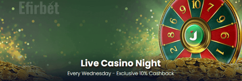 jack21 live casino night bonus