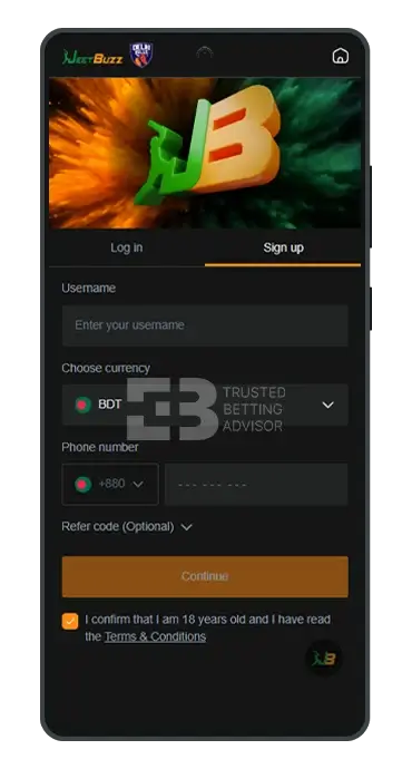 JeetBuzz App Android Registration