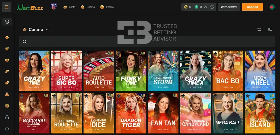JeetBuzz Casino Games